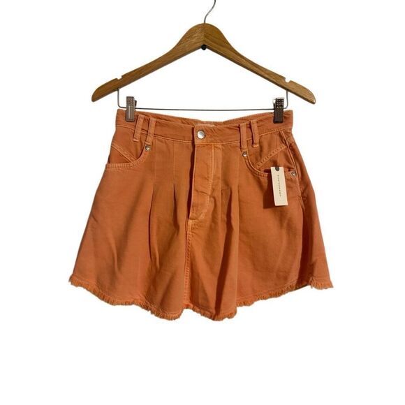 Brand New Anthropologie Pilcro Pleated Micro Denim Skirt in Pink Rose Size 4 - Picture 5 of 14